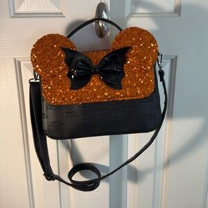 Disney x Loungefly Minnie mouse bat purse with matching wallet